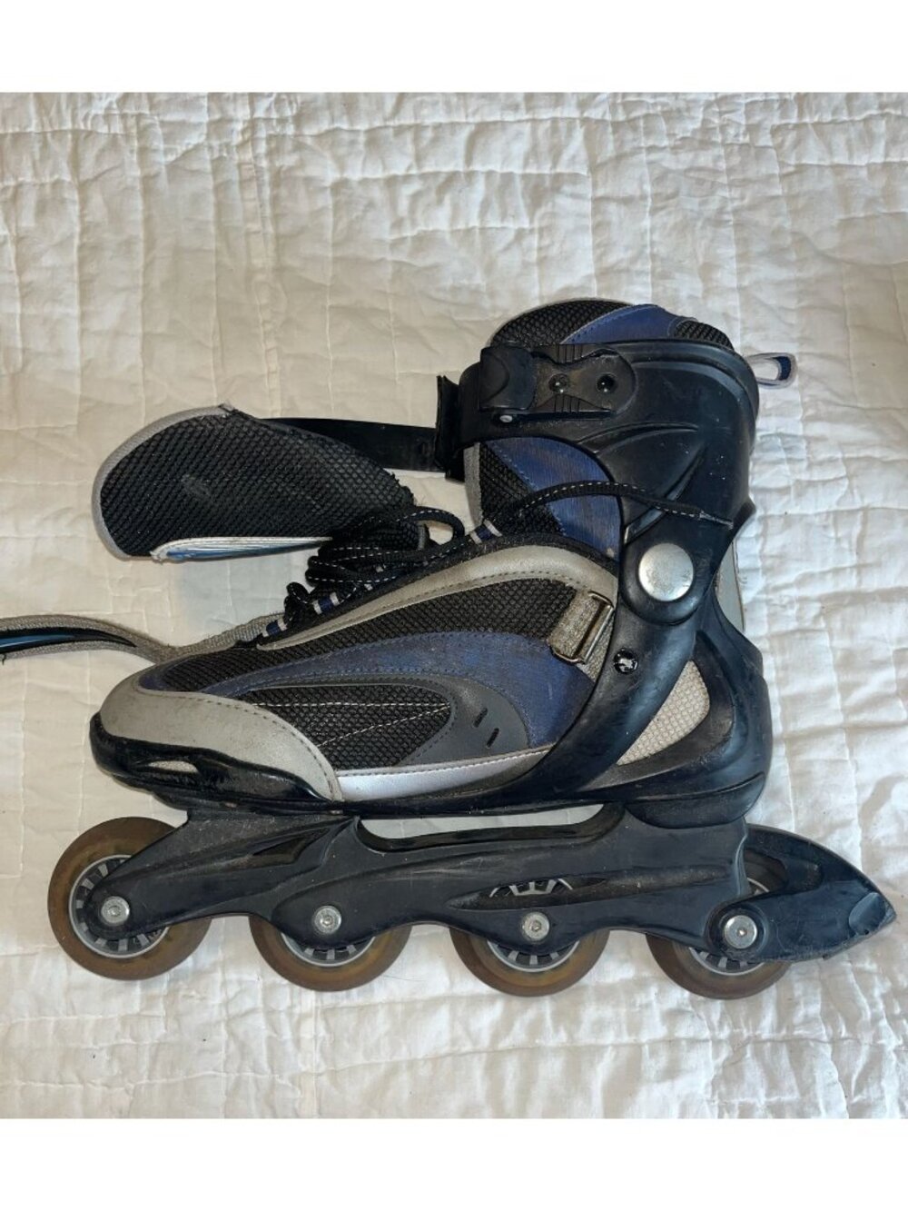 Bladerunner Performa ABEC 5 Inline Skates Size 8 Gray/Blue Adjustable With Strap